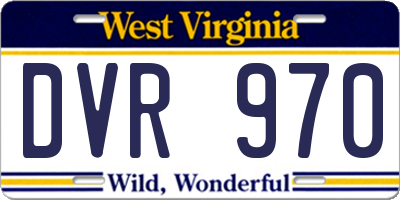 WV license plate DVR970