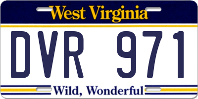 WV license plate DVR971