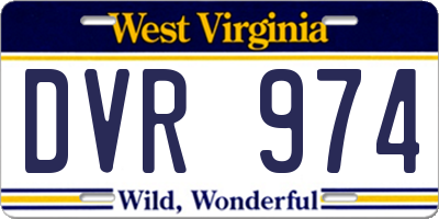 WV license plate DVR974