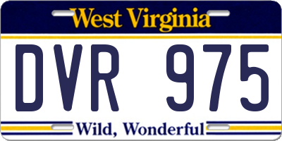 WV license plate DVR975