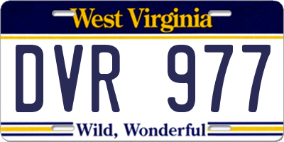 WV license plate DVR977