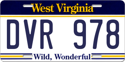 WV license plate DVR978