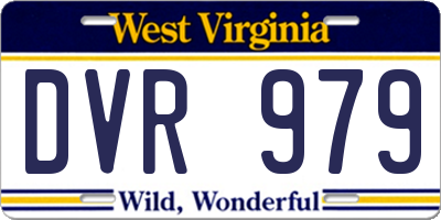 WV license plate DVR979