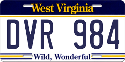 WV license plate DVR984