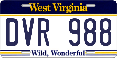 WV license plate DVR988