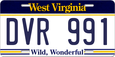 WV license plate DVR991