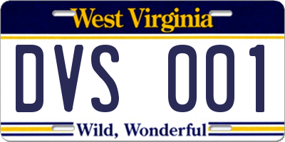 WV license plate DVS001