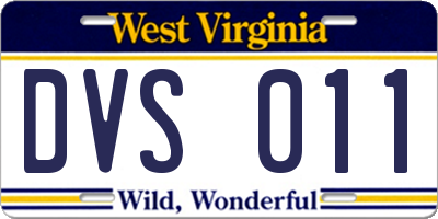 WV license plate DVS011