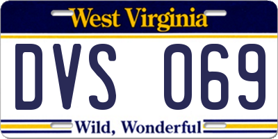 WV license plate DVS069