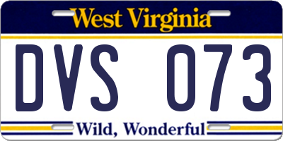 WV license plate DVS073