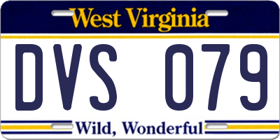 WV license plate DVS079