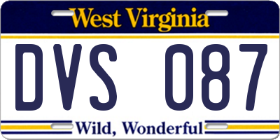 WV license plate DVS087