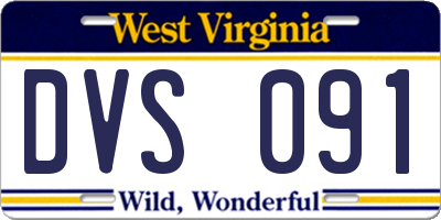 WV license plate DVS091