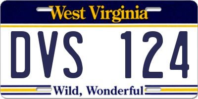 WV license plate DVS124