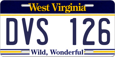 WV license plate DVS126