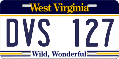 WV license plate DVS127