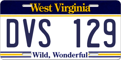 WV license plate DVS129