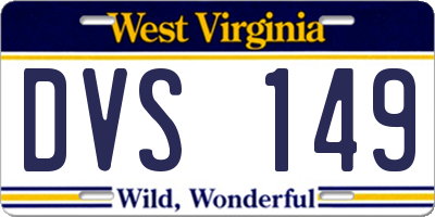 WV license plate DVS149