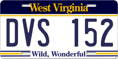 WV license plate DVS152