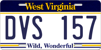 WV license plate DVS157