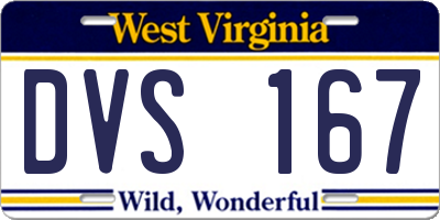 WV license plate DVS167