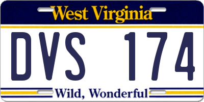 WV license plate DVS174