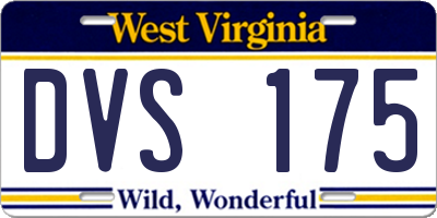 WV license plate DVS175