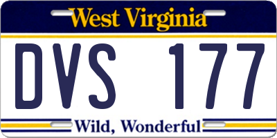 WV license plate DVS177