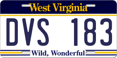 WV license plate DVS183