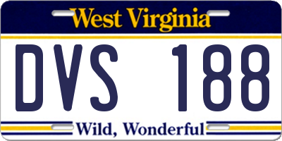 WV license plate DVS188