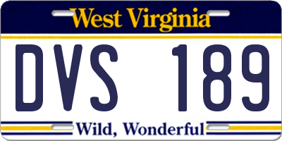 WV license plate DVS189