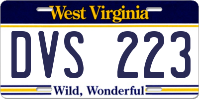 WV license plate DVS223