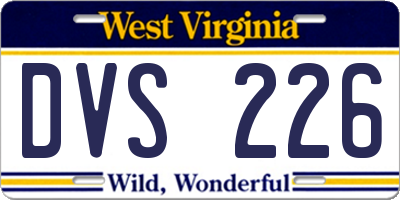 WV license plate DVS226