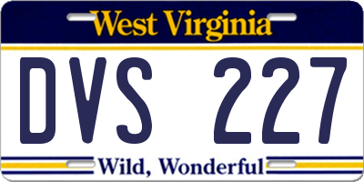 WV license plate DVS227