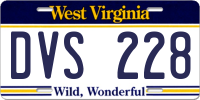 WV license plate DVS228