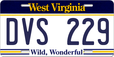 WV license plate DVS229