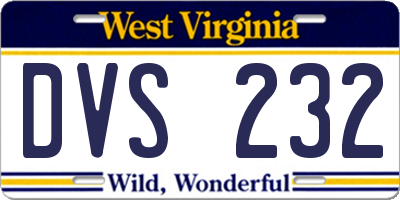WV license plate DVS232