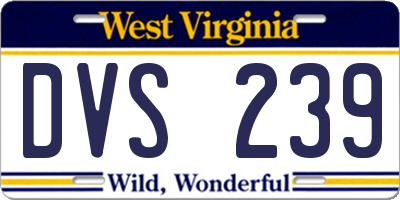 WV license plate DVS239