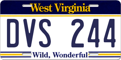 WV license plate DVS244