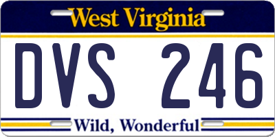 WV license plate DVS246