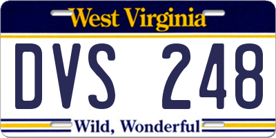 WV license plate DVS248