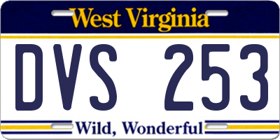 WV license plate DVS253