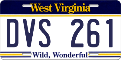 WV license plate DVS261