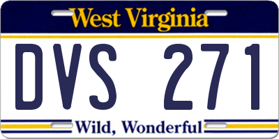 WV license plate DVS271