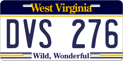 WV license plate DVS276