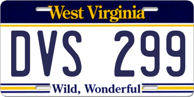 WV license plate DVS299