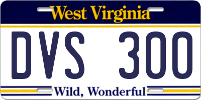 WV license plate DVS300