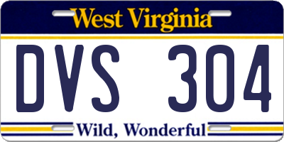 WV license plate DVS304