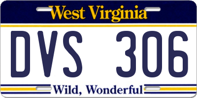 WV license plate DVS306