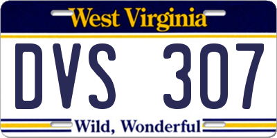WV license plate DVS307